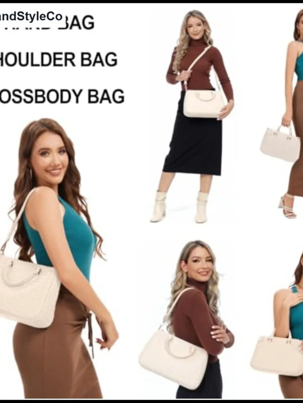 Woven Tote Handbag for Women Vegan Leather Crossbody Shoulder Bag with Zipper
